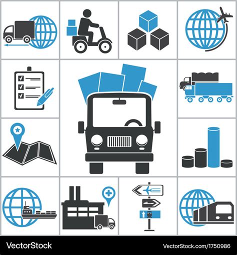 Logistic icons Royalty Free Vector Image - VectorStock