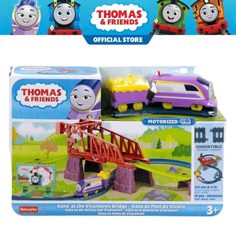 Fisher-Price Thomas & Friends Motorized Kana and Vicarstown Playset Trackset Train Toy Engines ...