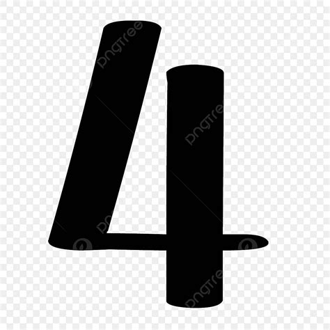 Number 4 Clipart Black And White