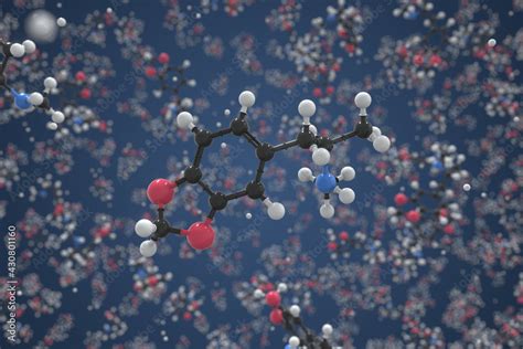 Molecule of mdma, ball-and-stick molecular model. Scientific 3d ...