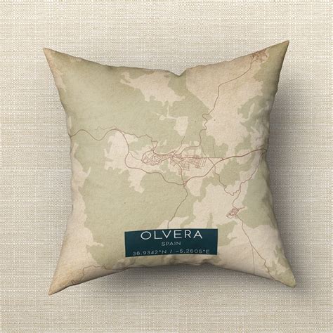 Vintage Olvera Spain Map Pillow, Custom Double Sided Pillow - Custom ...