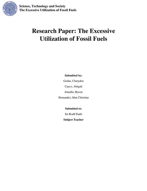 Chapter 3 The Excessive Utilization of Fossil Fuels - The Excessive ...