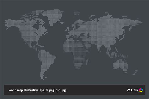 World Dotted Map By ALS DESIGN | TheHungryJPEG