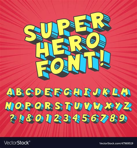 Super hero comics font comic graphic typography Vector Image