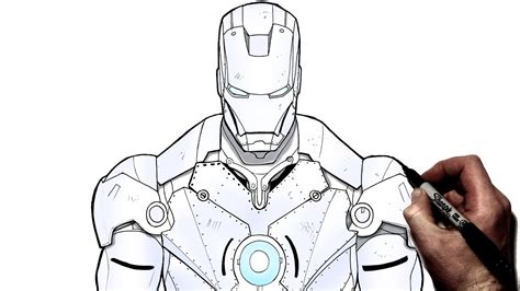 How To Draw Iron Man MK2 | Step By Step | Marvel - YouTube