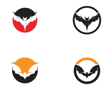 Bat black logo template white background icons app 579548 Vector Art at Vecteezy