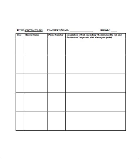 Phone Log Templates | 9+ Free Printable Word, Excel & PDF Formats ...