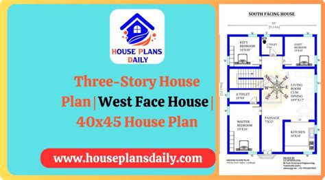 Three Story House Plan | West Face House | 40x45 House Plan - House ...