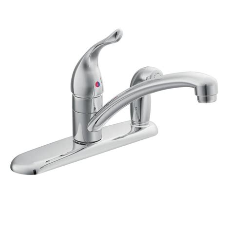 Shop Moen Chateau Chrome 1-Handle Low-Arc Kitchen Faucet with Side Spray at Lowes.com