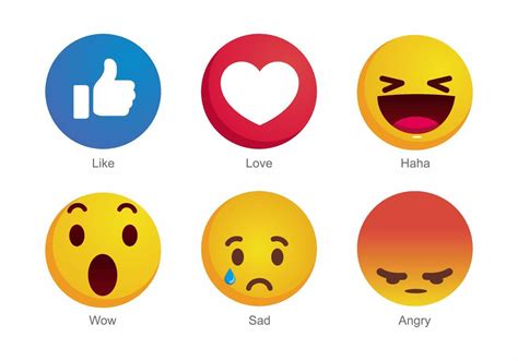 Facebook Reactions Vectores, Iconos, Gráficos y Fondos para Descargar Gratis