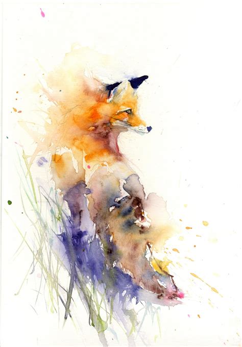 Watercolor Animals, Original Watercolor Painting, Original Watercolors, Watercolor Fox Painting ...