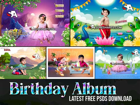 Latest Birthday Album PSDs - Free Download in 2023 | Psd template free, Late birthday, Wedding ...