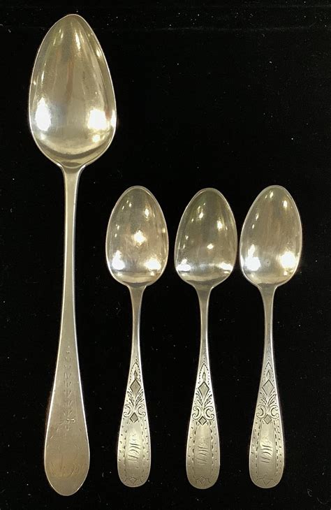 Lot - (4) Antique Sterling Silver Serving & Tea Spoons