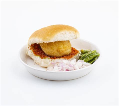 Indian Famous Street Food Vada Pav is a Vegetarian Fast Food Dish from Maharashtra Stock Photo ...