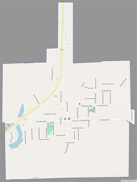 Map of Westport town, Indiana - Thong Thai Real