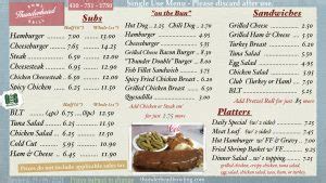 Menu - Thunderhead Bowl & Grill