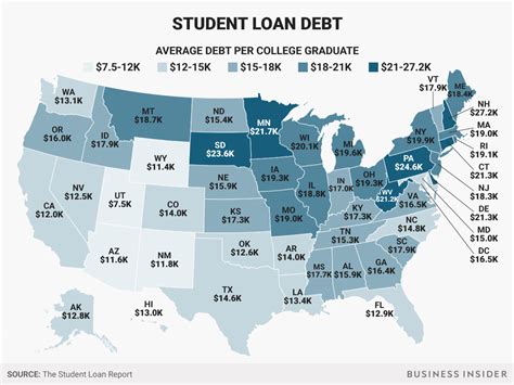 Average student loan debt in the US by state exposes a pattern ...