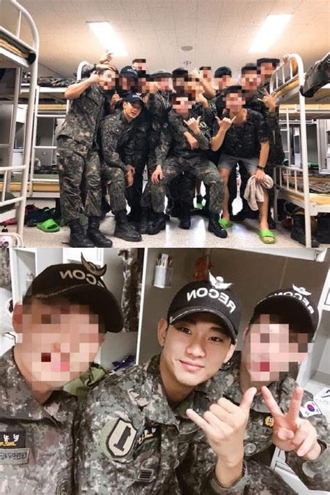 Kim Soo Hyun Smiles With Fellow Soldiers In Photos From Army | Soompi