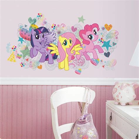 RoomMates 5 in. x 19 in. Peel and Stick My Little Pony Wall Graphics 6-Piece Giant Wall Decal ...