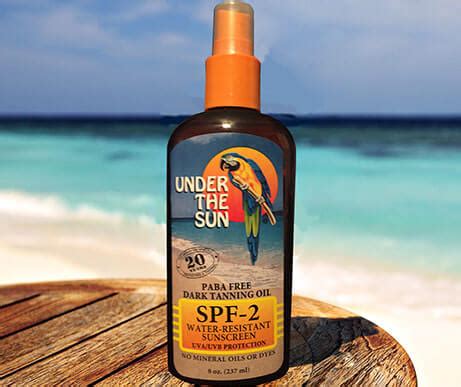 SPF-2 Dark Tanning Oil – Under The Sun Skin Care