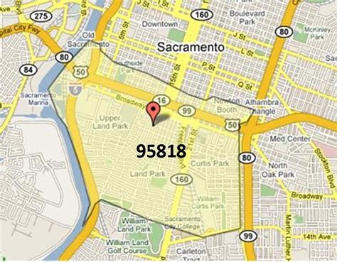 Sacramento California Zip Code Map | US States Map