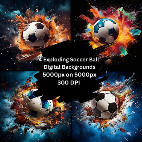 Exploding Soccer Ball AI Stunning Digital Backdrops for Captivating ...