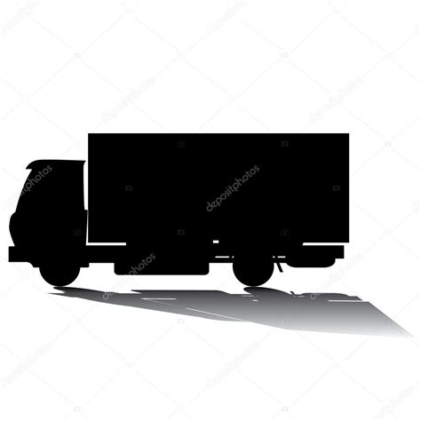 Cargo truck silhouette with shadow. Vect — Stock Photo © Fotorezekne #1097843