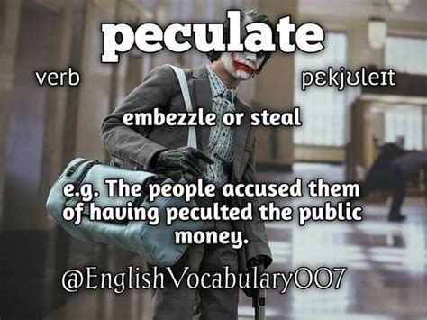 English Vocabulary | PECULATE | Meaning | English vocabulary, Vocabulary, English