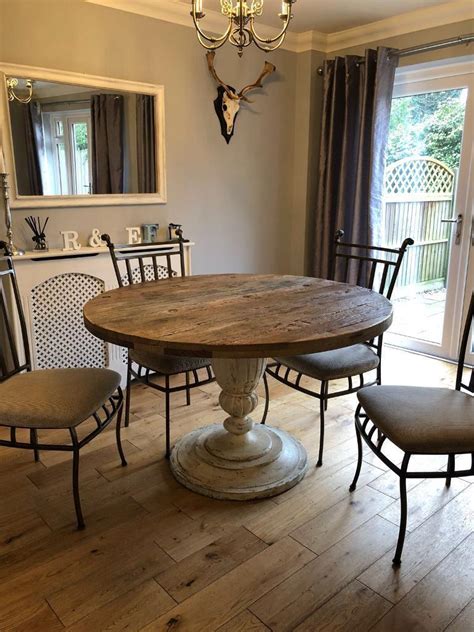 Solid Wood Round Dining Table Seats 6 : Table Solid Oak Round Dining Wood Clyde ...