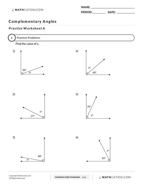 10++ Complementary Angles Worksheet – Worksheets Decoomo