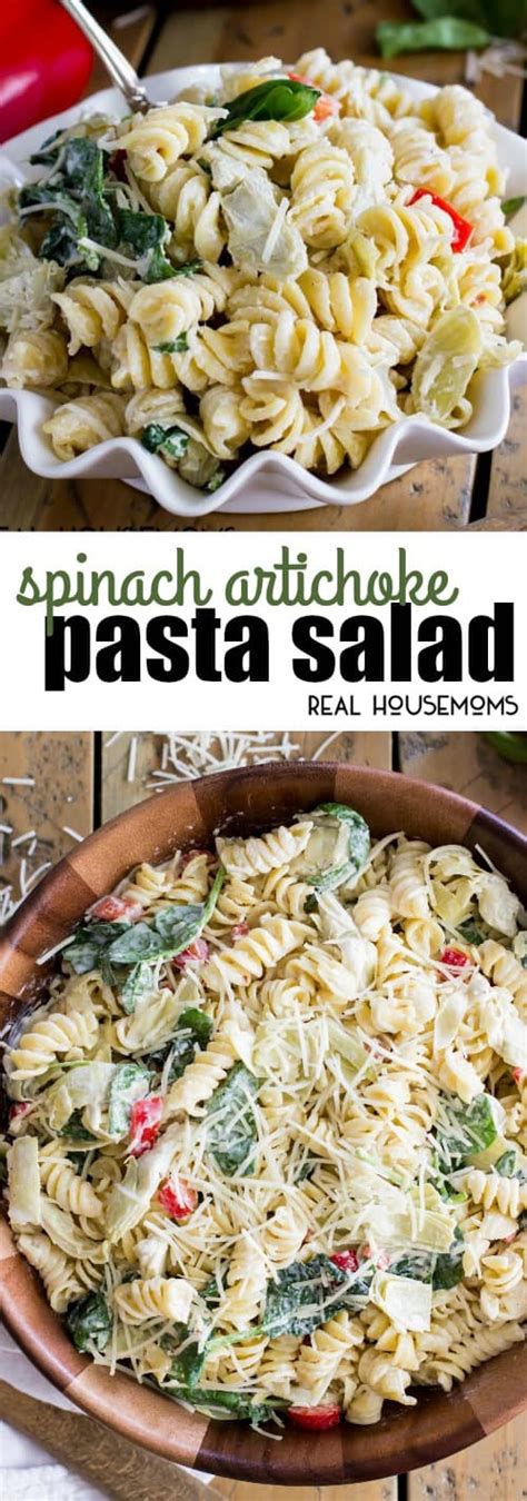 Spinach Artichoke Pasta Salad ⋆ Real Housemoms