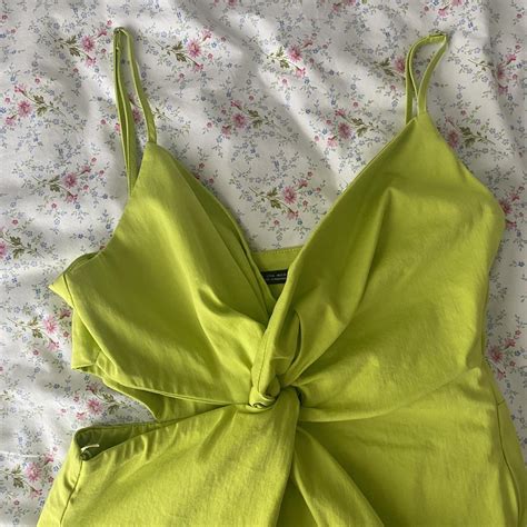 Zara Women's Green Dress | Depop