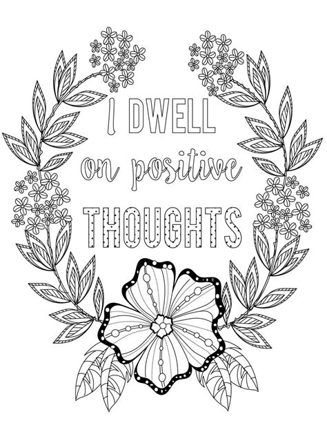 Printable Coloring Uplifting Inspirational Quotes Coloring Pages