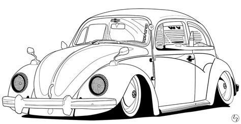 Sketch Volkswagen Beetle Coloring Pages