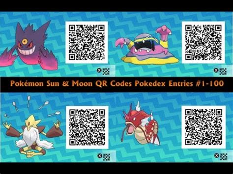 Pokemon Sun & Moon QR Codes Pokedex Entries #1-100 - YouTube