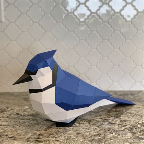 Blue Jay 3D Paper Craft Model - Bird Watching Academy