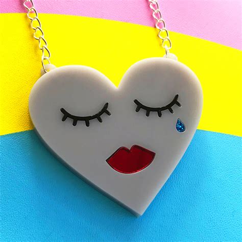 Acrylic Broken Heart Necklace – Little Pig Jewellery Design