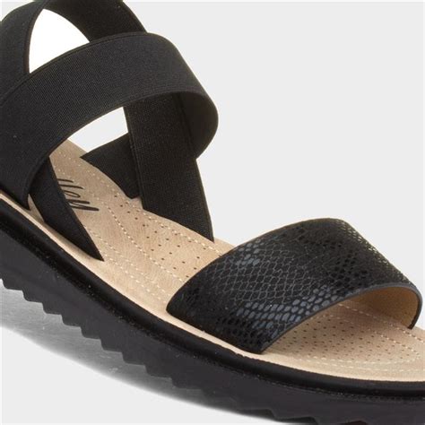 Lilley Womens Black Wedge Sandal-197006 | Shoe Zone