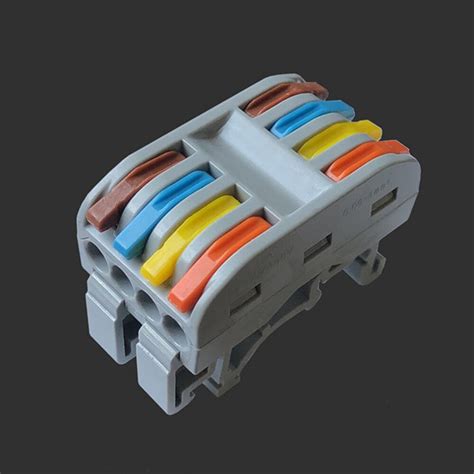 Quick wire connectors with rail 4pin pct-224 terminal block conductor ...