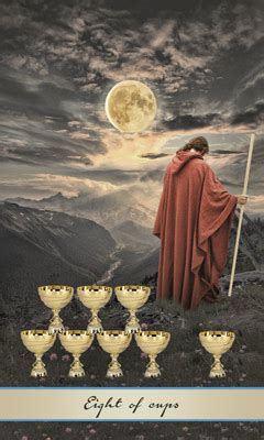 Card Meaning of Eight of Cups @ Lotus Tarot