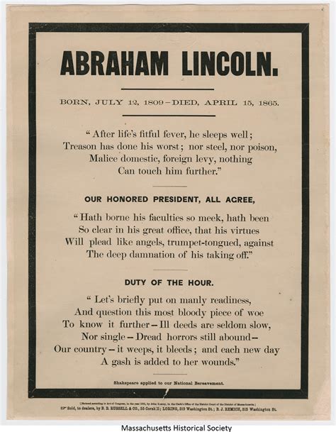 Abraham Lincoln Born, July 12 [sic], 1809--Died, April 15, 1865 ...