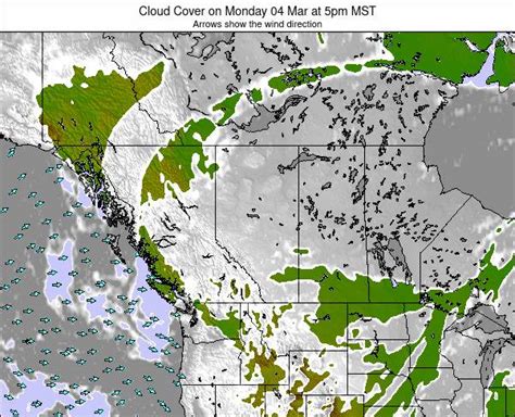 Alberta Cloud Cover on Sunday 01 Dec at 11am MST