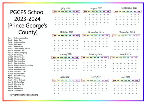 PGCPS School Calendar for 2023-2024 [Prince George’s County]