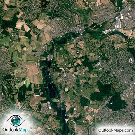 London, England Satellite Map Print | Aerial Image Poster