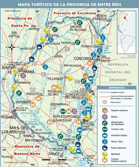 Mapa turístico de la Provincia de Entre Ríos - Tamaño completo | Gifex