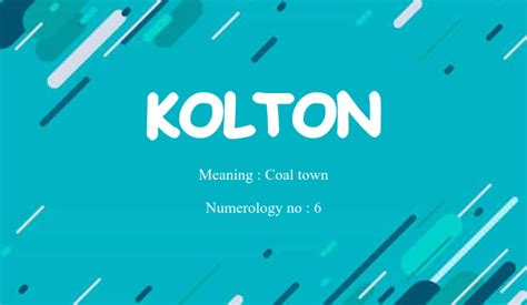 Kolton Name Meaning