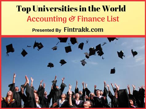 Top Universities for Accounting and Finance in the World: Best Rankings | Fintrakk