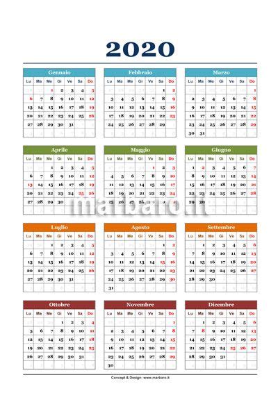 Calendario 2020 da stampare: 10 calendari da scaricare gratis in PDF | Calendario stampabile ...