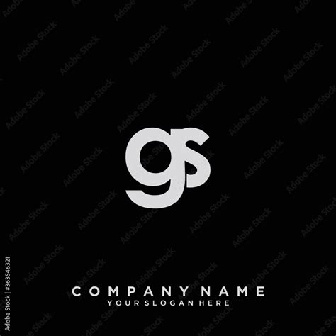 Initial letter GS logo vector black and white Stock Vector | Adobe Stock