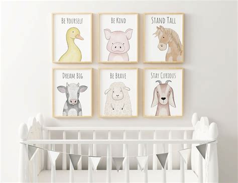 Digital Animal Nursery Print Set, Farm Animal Prints, Farm Nursery Wall ...